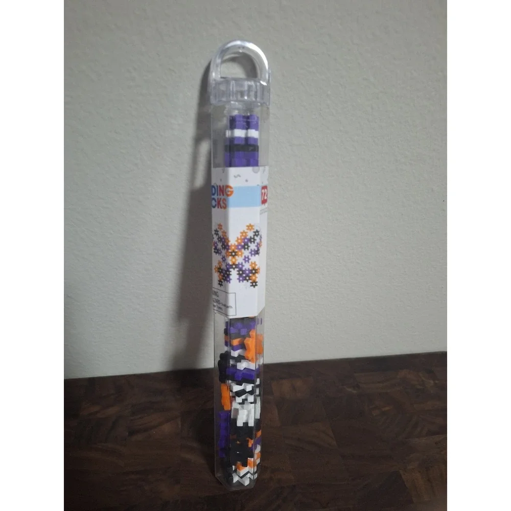 Mini Building Blocks Tube 72 Pc Halloween Colors Purple Orange Black White Set